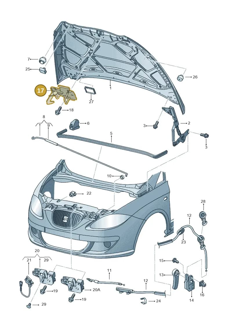5P0823480 — SEAT Altea XL (2013-) diagram 498823000, position 17