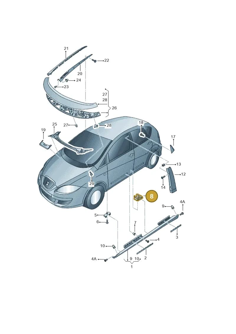 5P0853385A — SEAT Altea XL (2013-) diagram 418853000, position 8