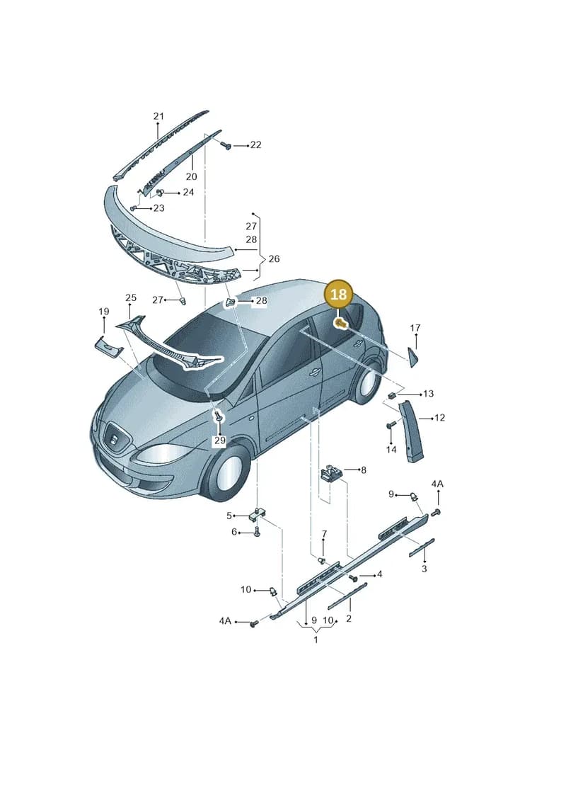 5P0853755 — SEAT Altea XL (2013-) diagram 418853000, position 18
