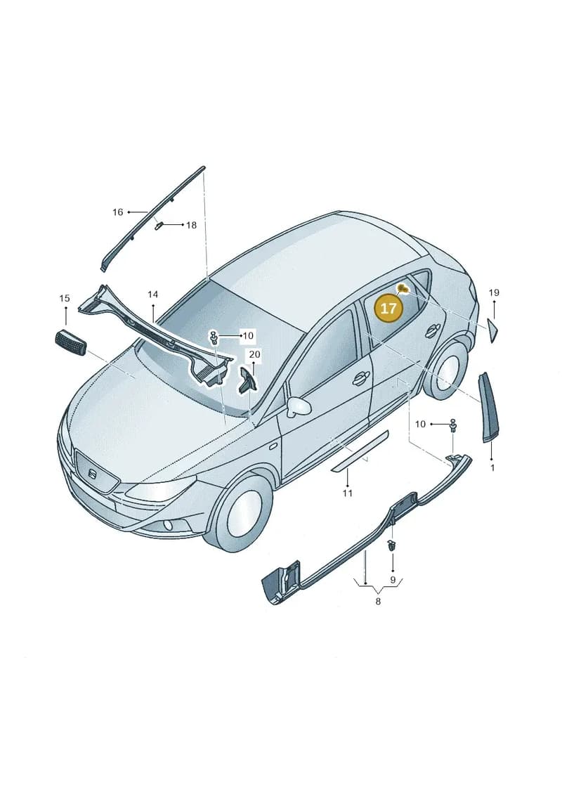 5P0853756 — SEAT Ibiza (2015-) diagram 639853000, position 17