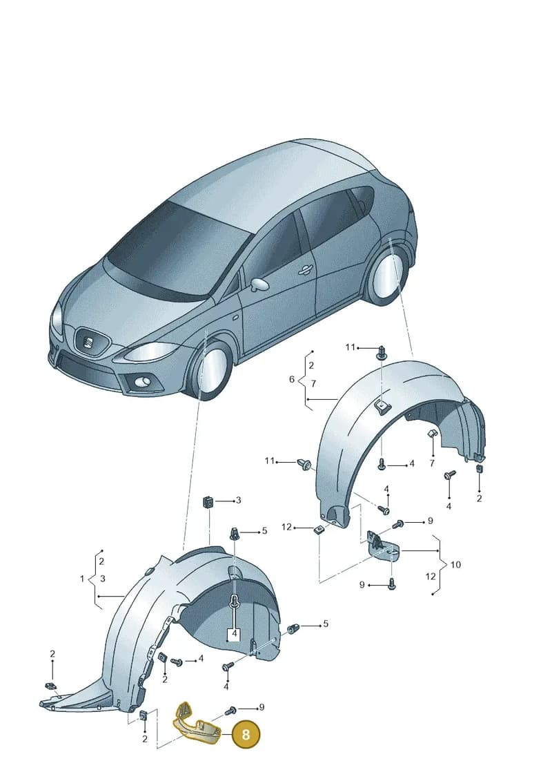 5P0853888 — SEAT Leon Stylance (2010-2012) diagram 456821500, position 8