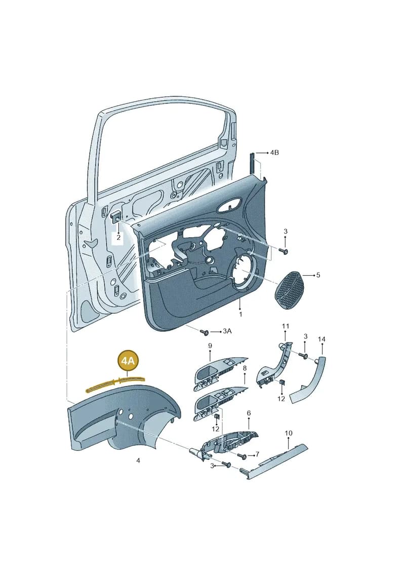 5P0868384 — SEAT Altea XL (2013-) diagram 418867000, position 4A