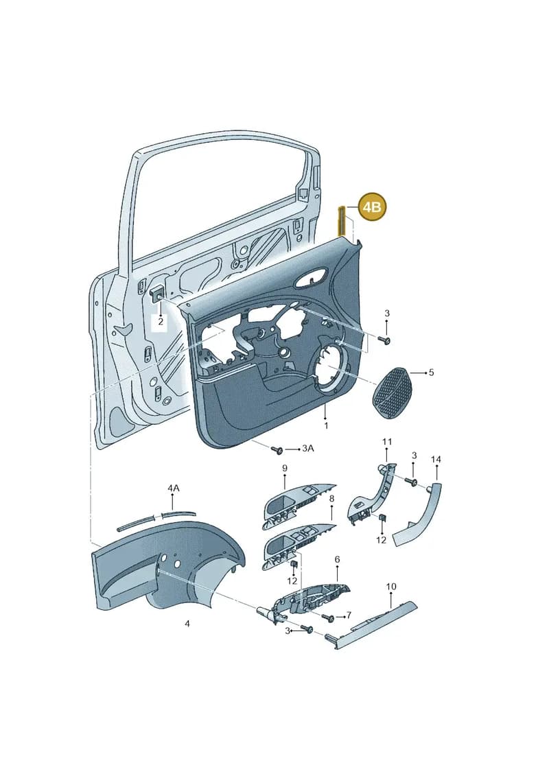 5P0868543 — SEAT Altea XL (2013-) diagram 418867000, position 4B