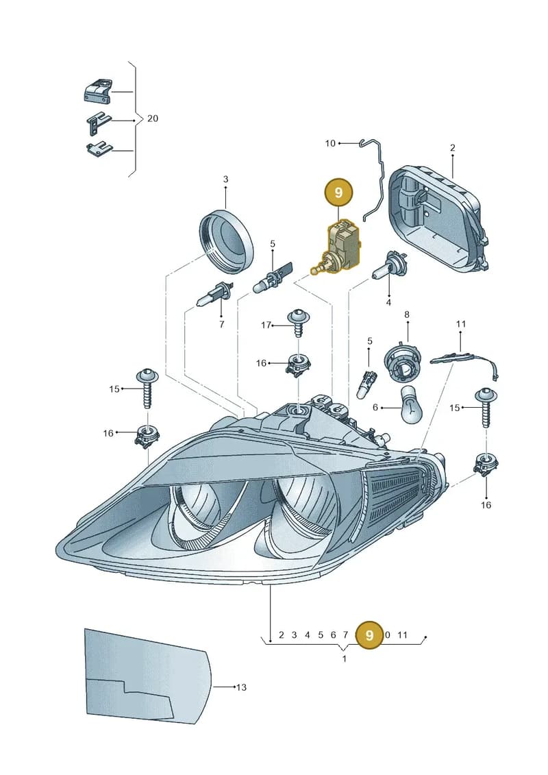 5P0941295 — SEAT Exeo ST Reference (2008-2011) diagram 664941000, position 9