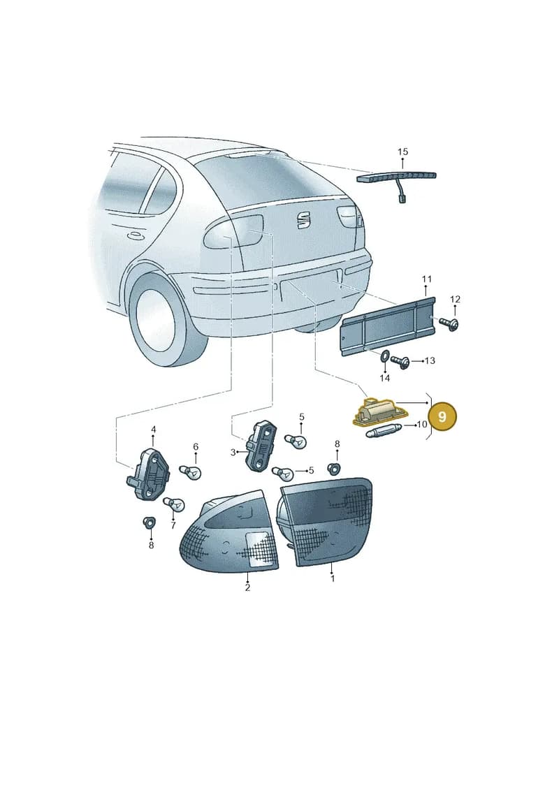 5P0943021 — SEAT TOLEDO/LEON/LEON-4 (2001-2006) diagram 205945100, position 9
