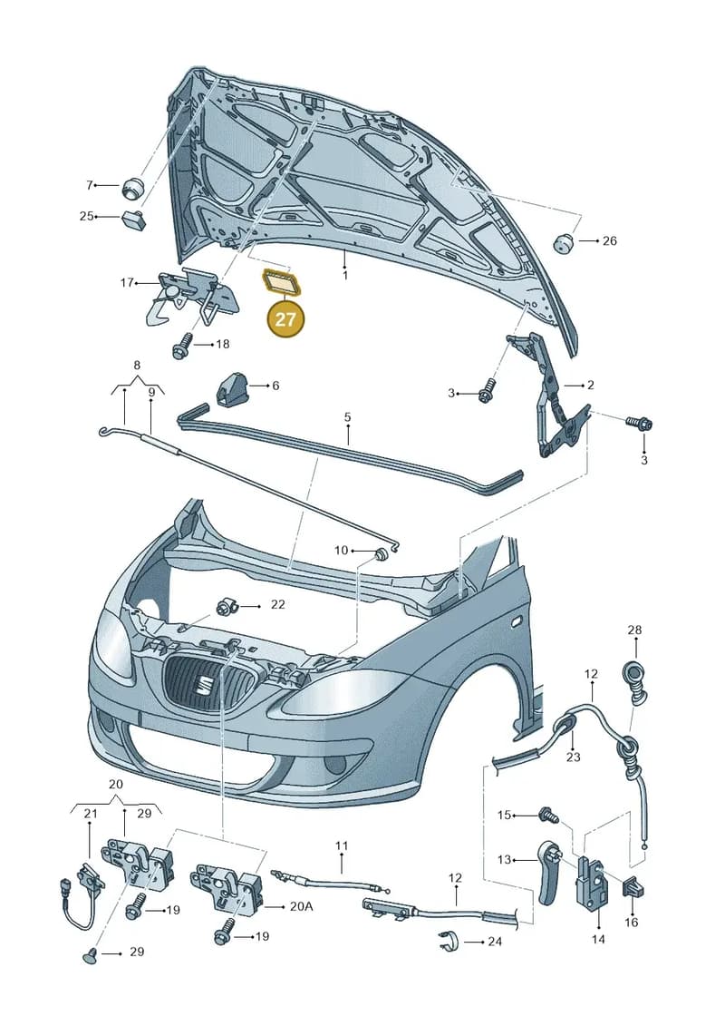 5P0971910 — SEAT Altea XL (2013-) diagram 498823000, position 27