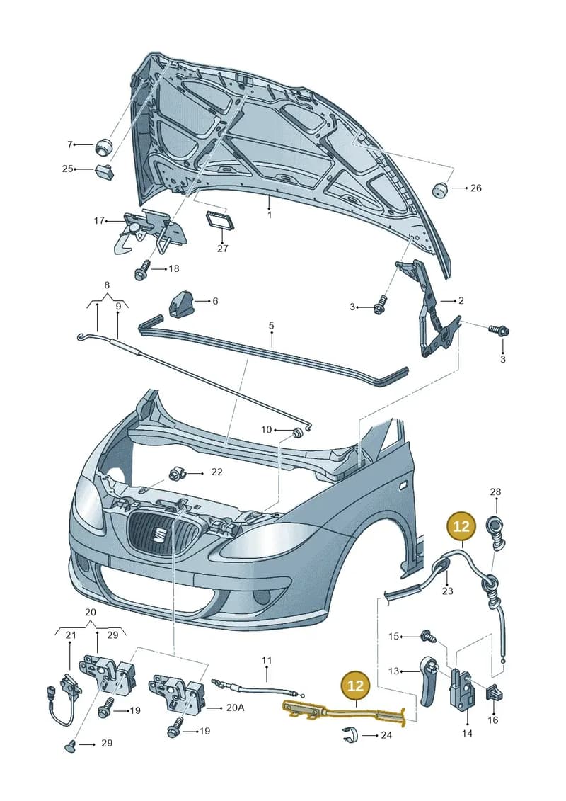 5P1823535A — SEAT Altea XL (2013-) diagram 498823000, position 12