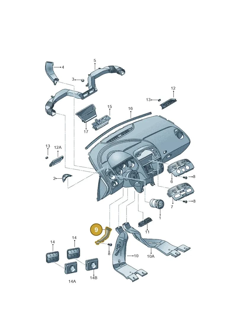 5P2819151 — SEAT Altea XL (2013-) diagram 418819300, position 9