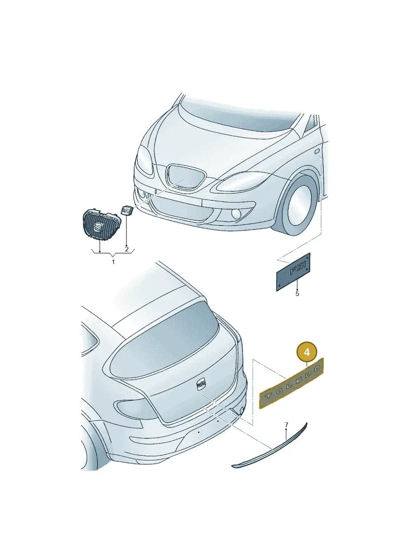 5P5853687739 — SEAT TOLEDO                 05> (2004-) diagram 451853200, position 4
