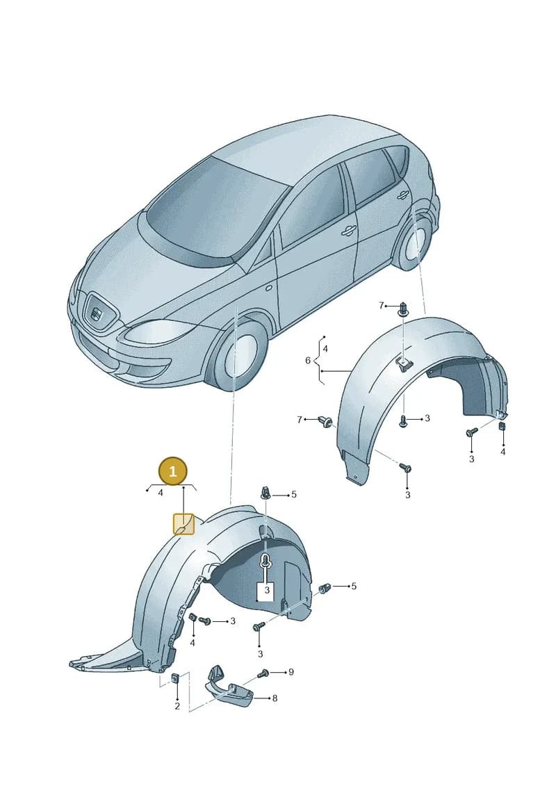 5P8809957A — SEAT Altea XL (2013-) diagram 704821500, position 1