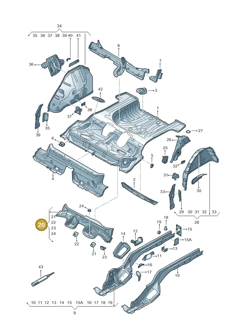 5Q0803531AF — SEAT Ateca Style (2016-) diagram 893803100, position 20