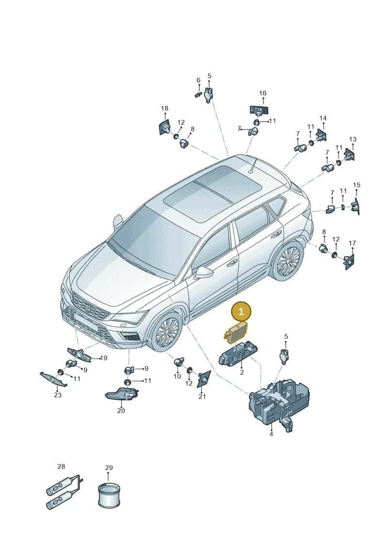 5QA919283H — SEAT Ateca Style (2016-) diagram 893919000, position 1