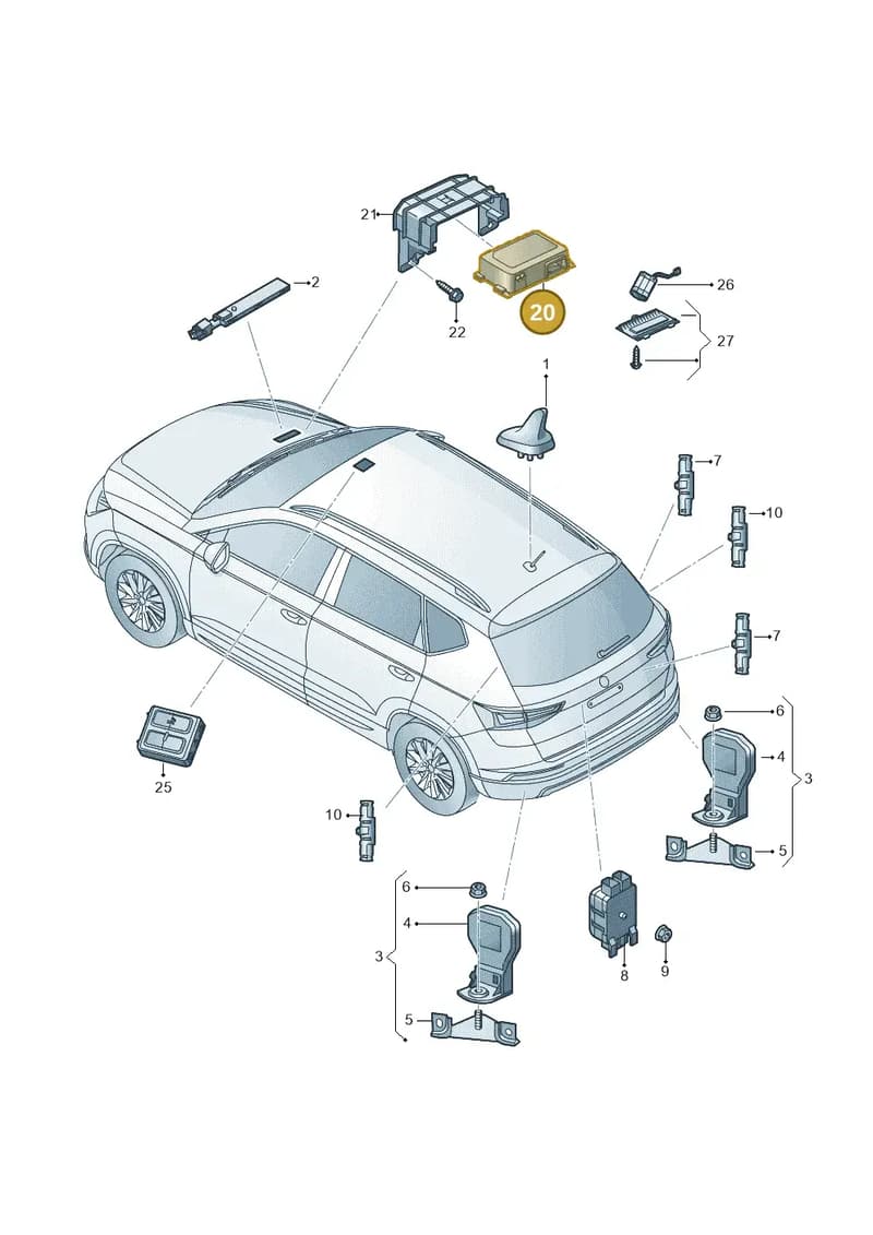5WA035284 — Skoda Karoq (2017-2023) diagram 834035010, position 20