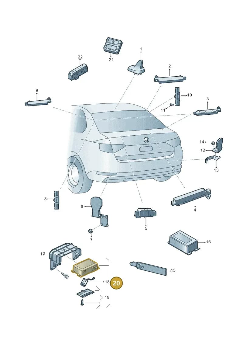 5WA035284 — Skoda Superb Combi (2015-2024) diagram 851035010, position 20