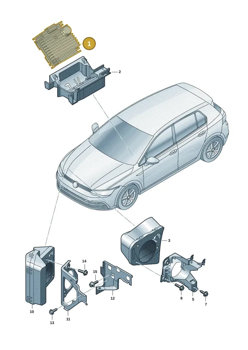 5WA035335A — Volkswagen Golf (2019-2025) diagram 5h0035080, position 1