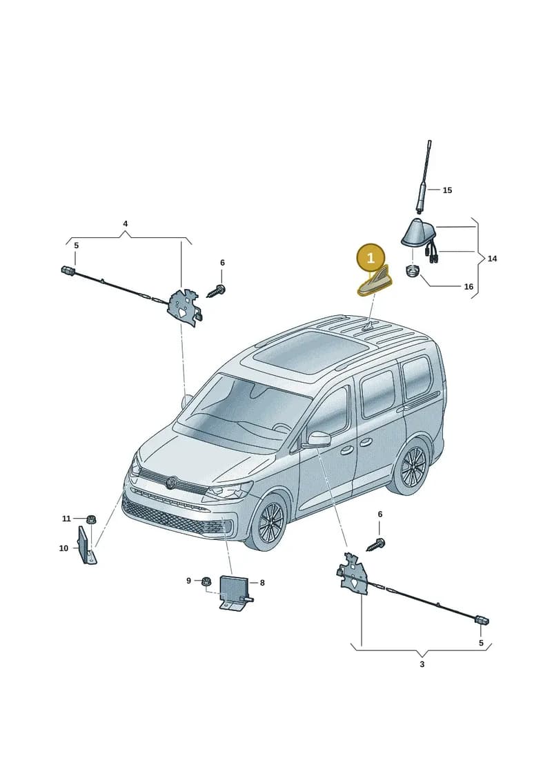 5WA035507M041 — Volkswagen Caddy Maxi Kombi (2020-2024) diagram 2ka035020, position 1