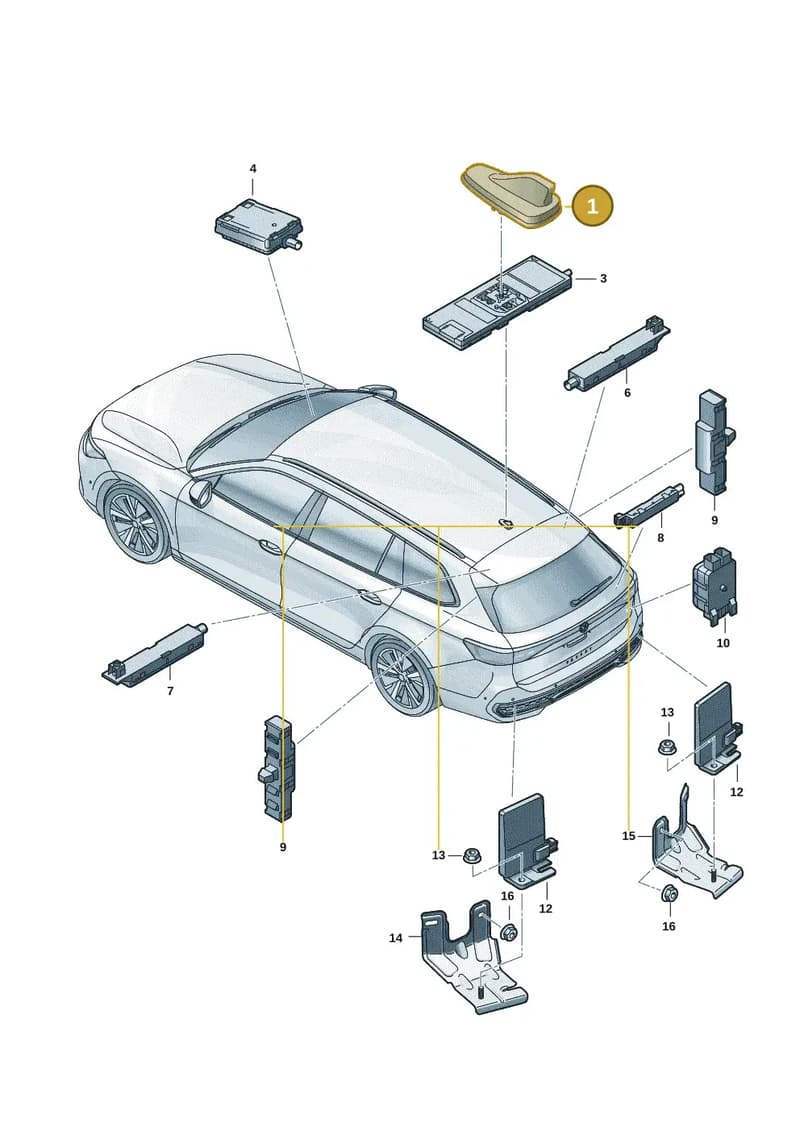 5WA035507M041 — Volkswagen Passat estate (2023-) diagram 3j0035200, position 1