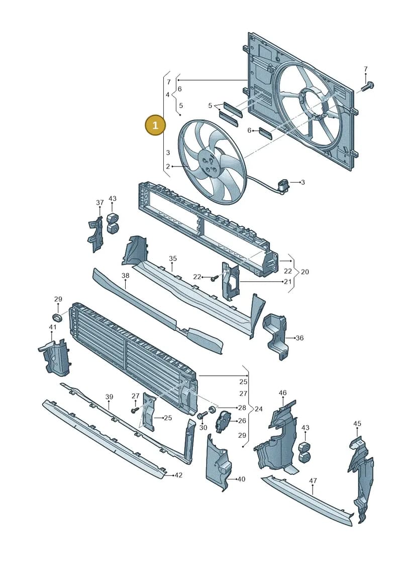 5WA121203 — Audi A3 Sportback (2019-2025) diagram 596121910, position 1