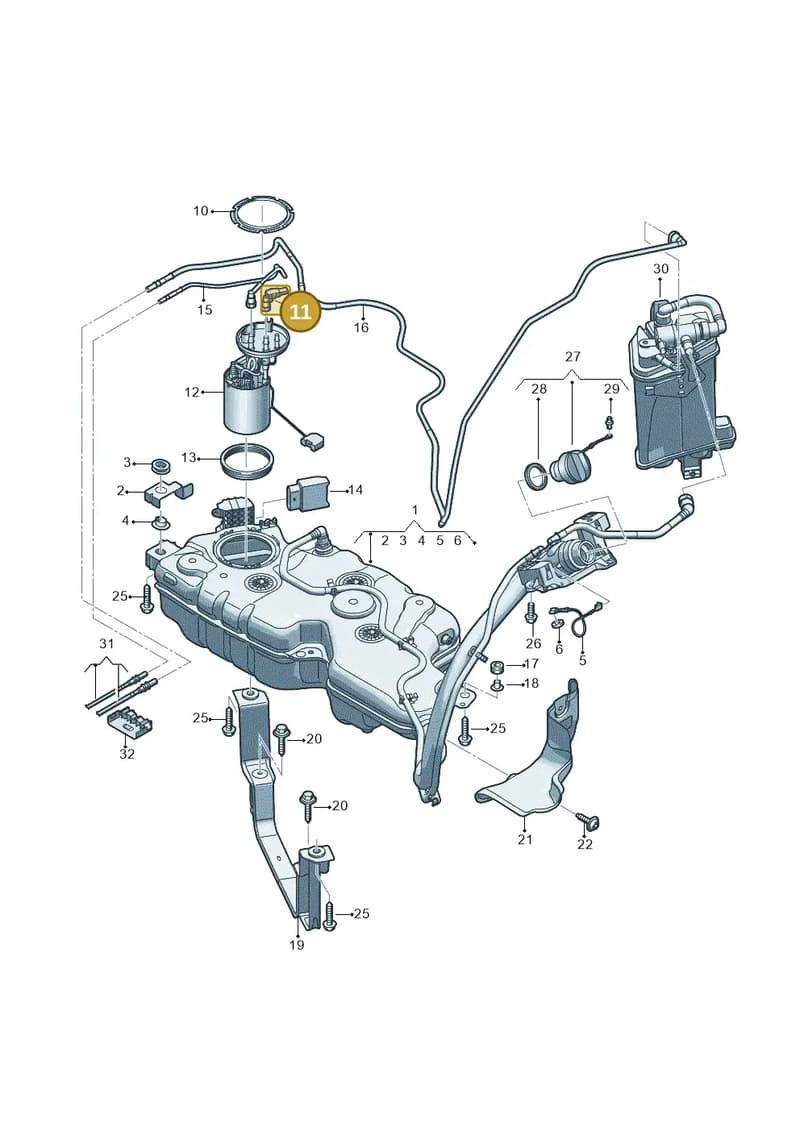 5WA201733 — Volkswagen Caddy Maxi (2020-2025) diagram 2ka201055, position 11