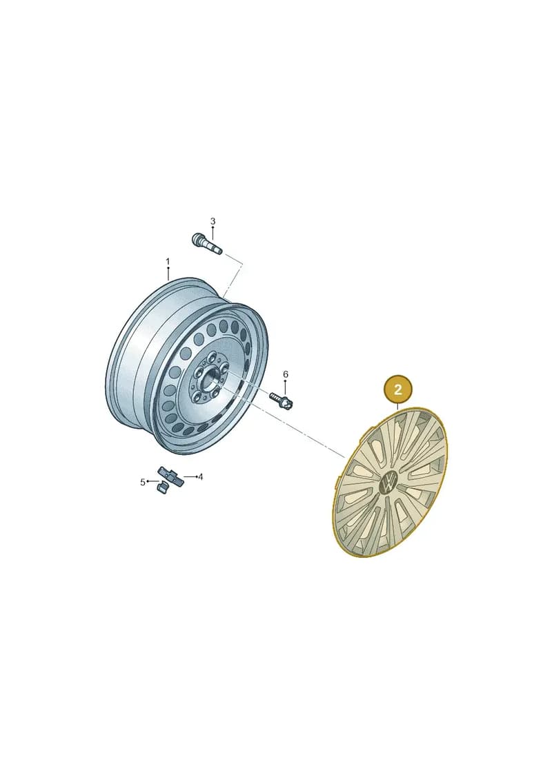 5WA601011A — Volkswagen Golf (2019-2025) diagram 5h0601010, position 2