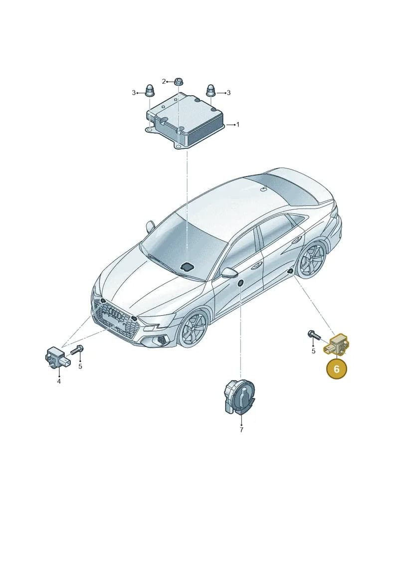 5WA959651 — Audi A3 Sportback (2019-2025) diagram 596959300, position 6
