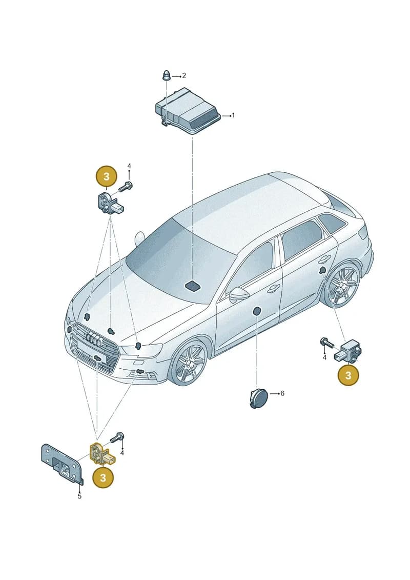 5WA959651 — Audi RS3 Limousine (2017-2020) diagram 853959300, position 3
