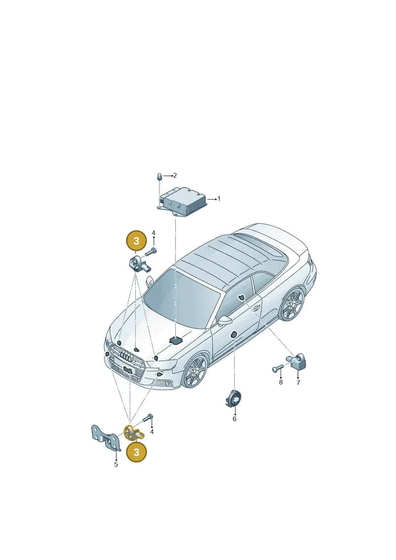 5WA959651 — Audi A3 Cabriolet (2016-2020) diagram 891959300, position 3