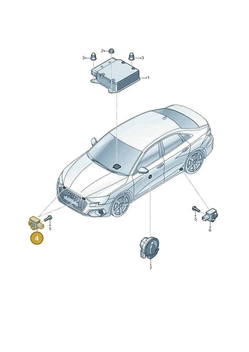 5WA959651A — Audi A3 Sportback (2019-2025) diagram 596959300, position 4