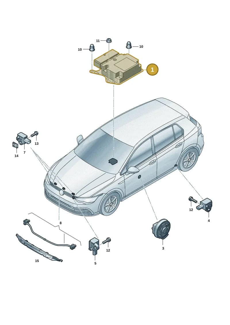 5WA959655AE — Volkswagen Golf (2019-2025) diagram 5h0959030, position 1