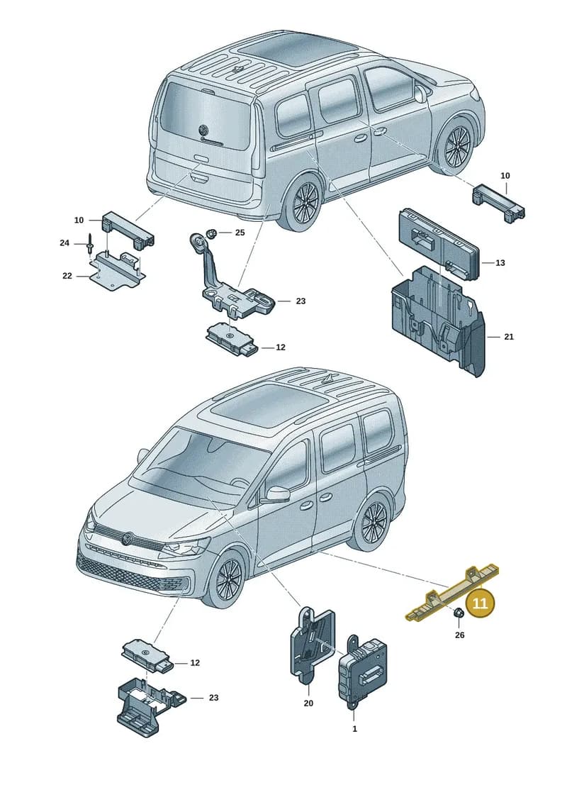 5WA962131G — Volkswagen Caddy Maxi (2020-2025) diagram 2ka909000, position 11