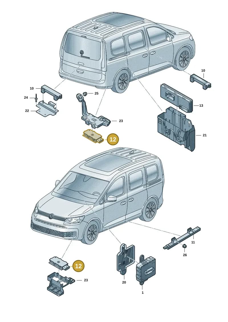 5WA962133B — Volkswagen Caddy Maxi (2020-2025) diagram 2ka909000, position 12