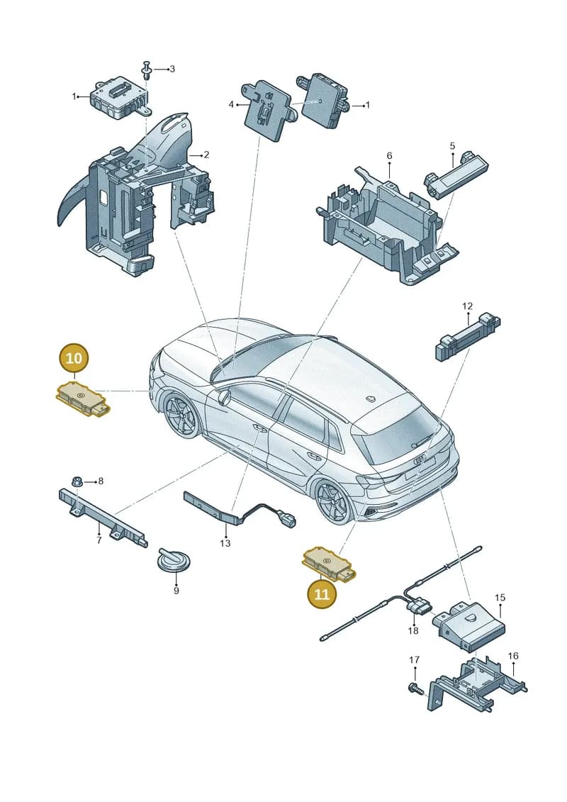 5WA962133B — Audi A3 Sportback (2019-2025) diagram 596909000, position 10+11