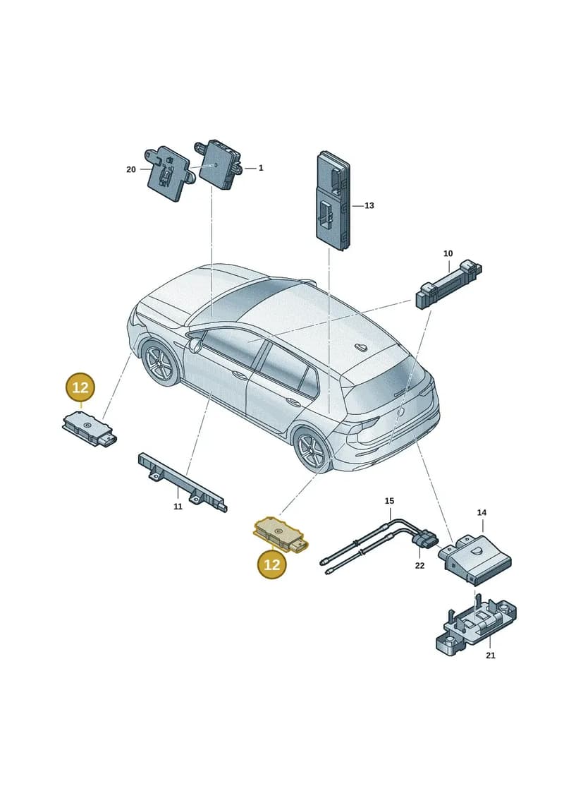 5WA962133G — Skoda Octavia (2019-2022) diagram 5h0909000, position 12