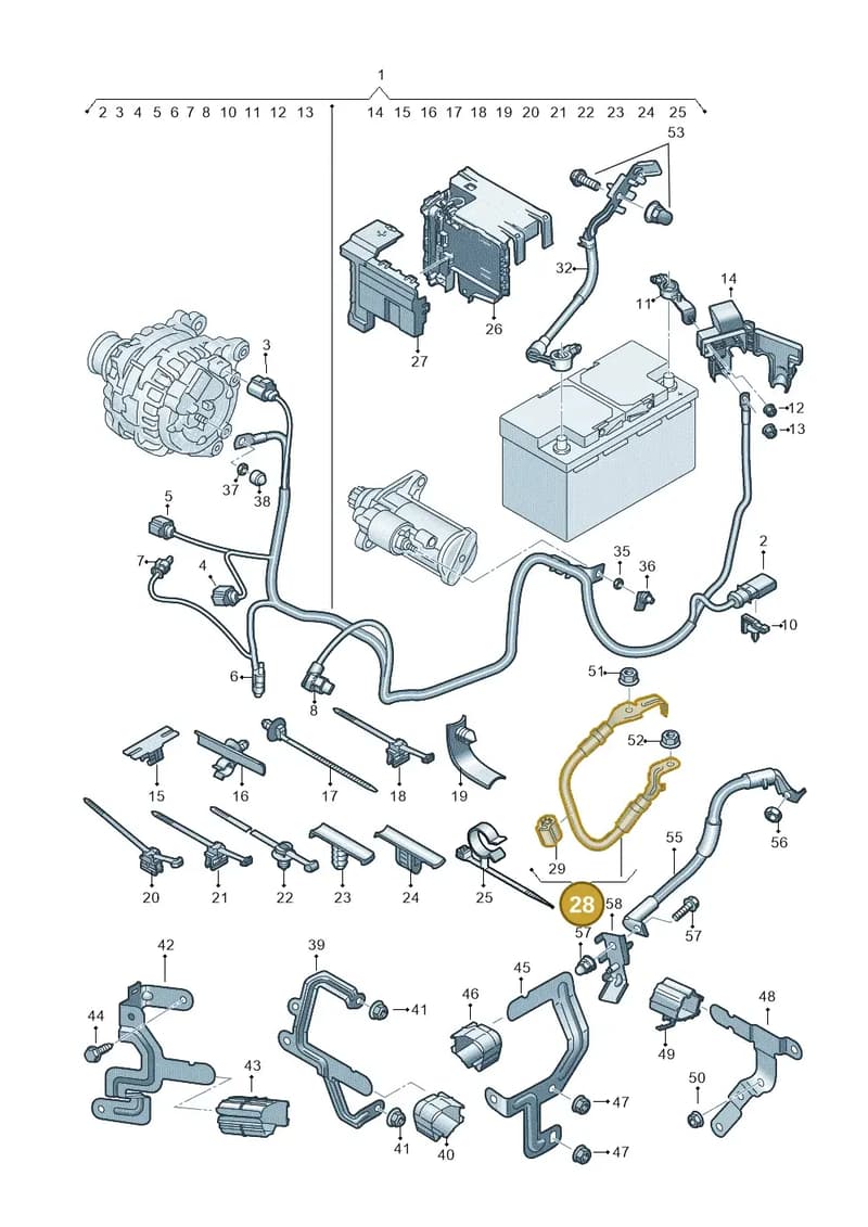 5WA971538A — Audi A3 Sportback (2019-2025) diagram 596972000, position 28