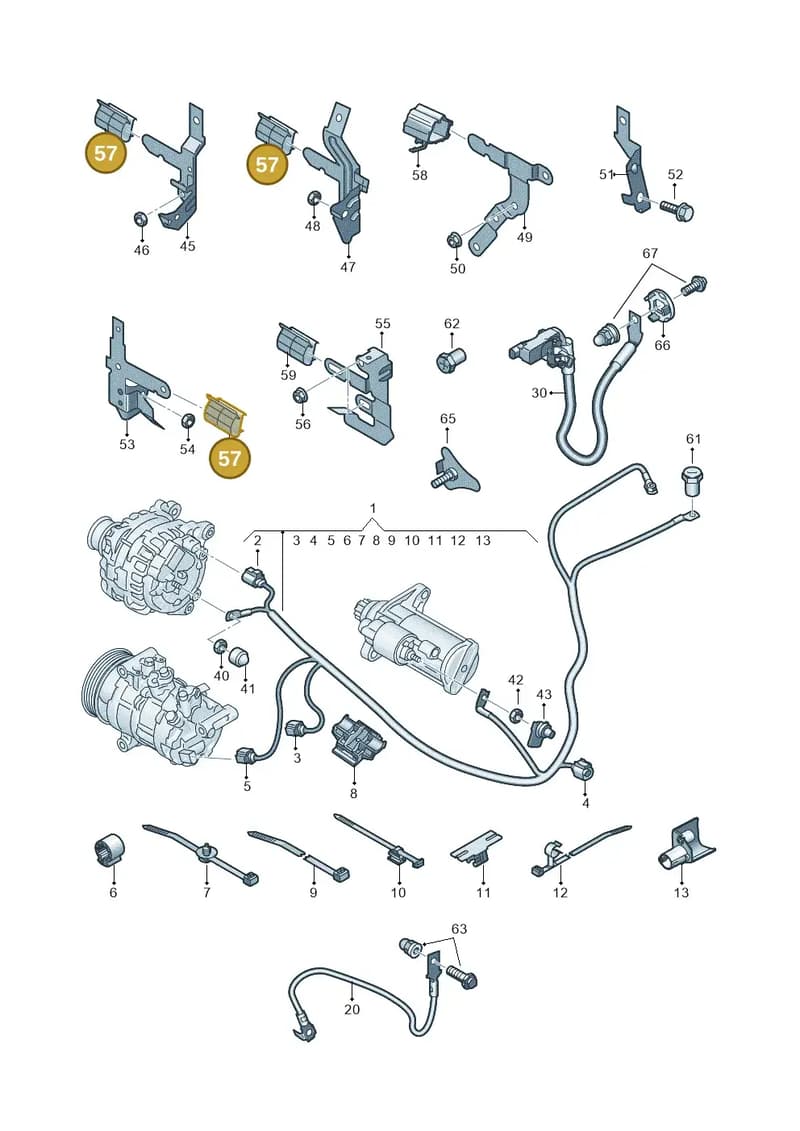 5WA971615E — Audi A1 Sportback (2018-2025) diagram 592972000, position 57