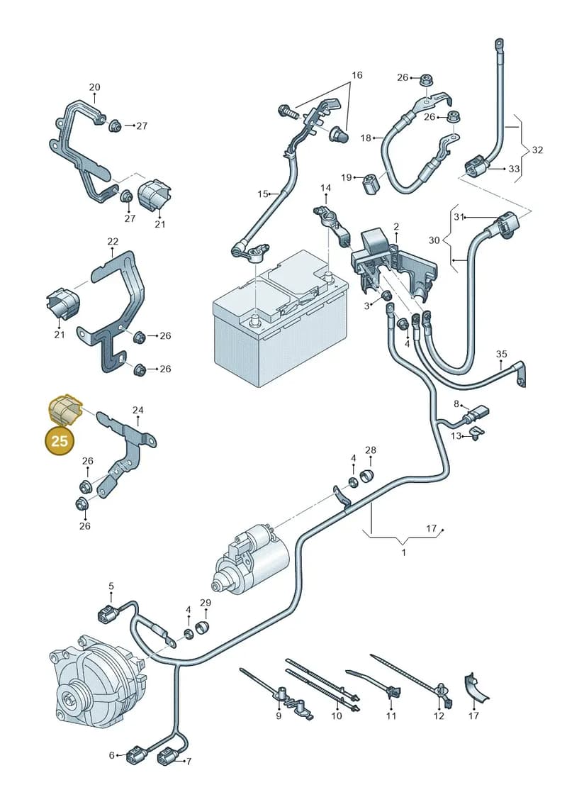 5WA971794Q — SEAT Leon (2019-) diagram 5h0971002, position 25