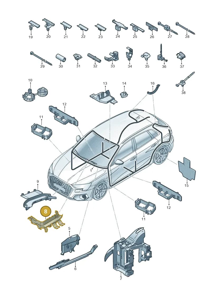 5WA971821 — Audi A3 Sportback (2019-2025) diagram 596971800, position 8