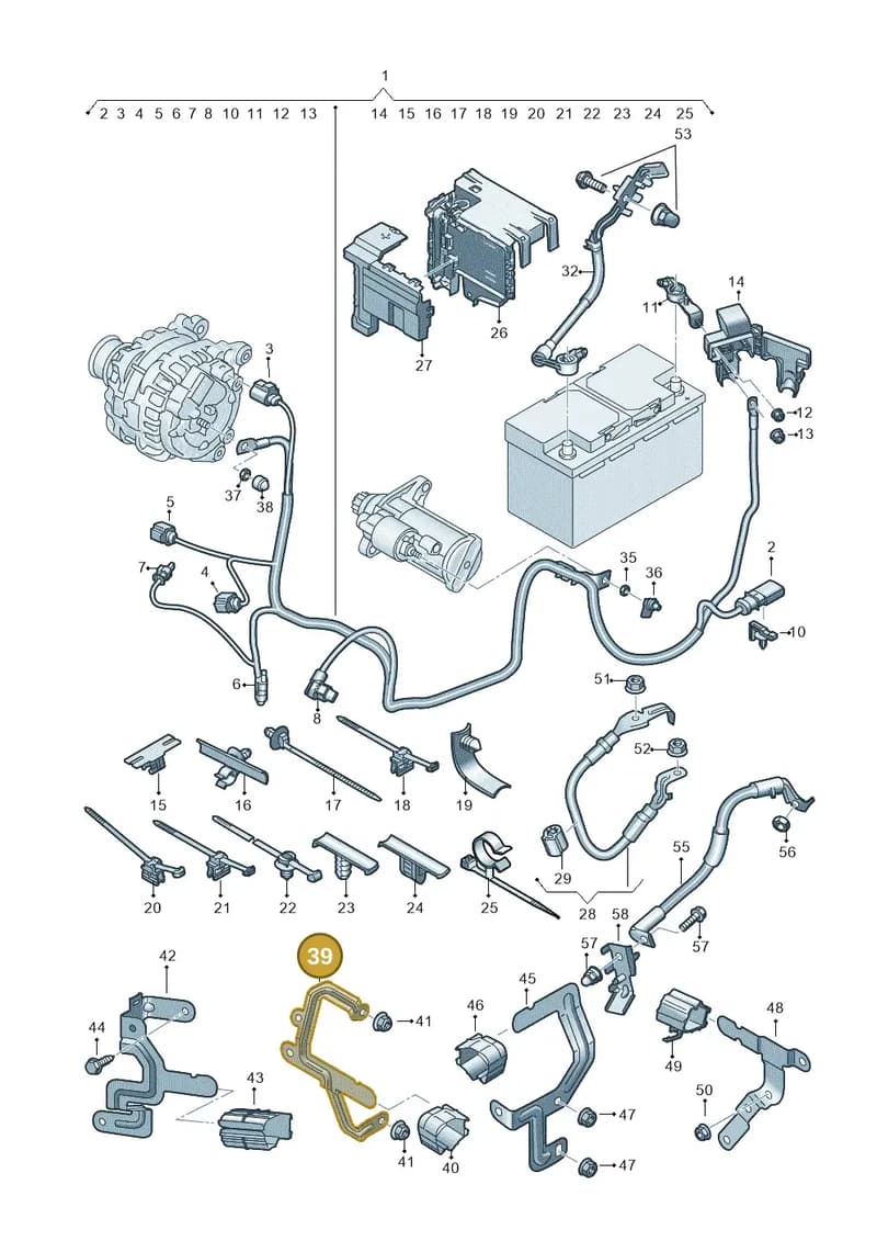 5WA971858A — Audi A3 Sportback (2019-2025) diagram 596972000, position 39