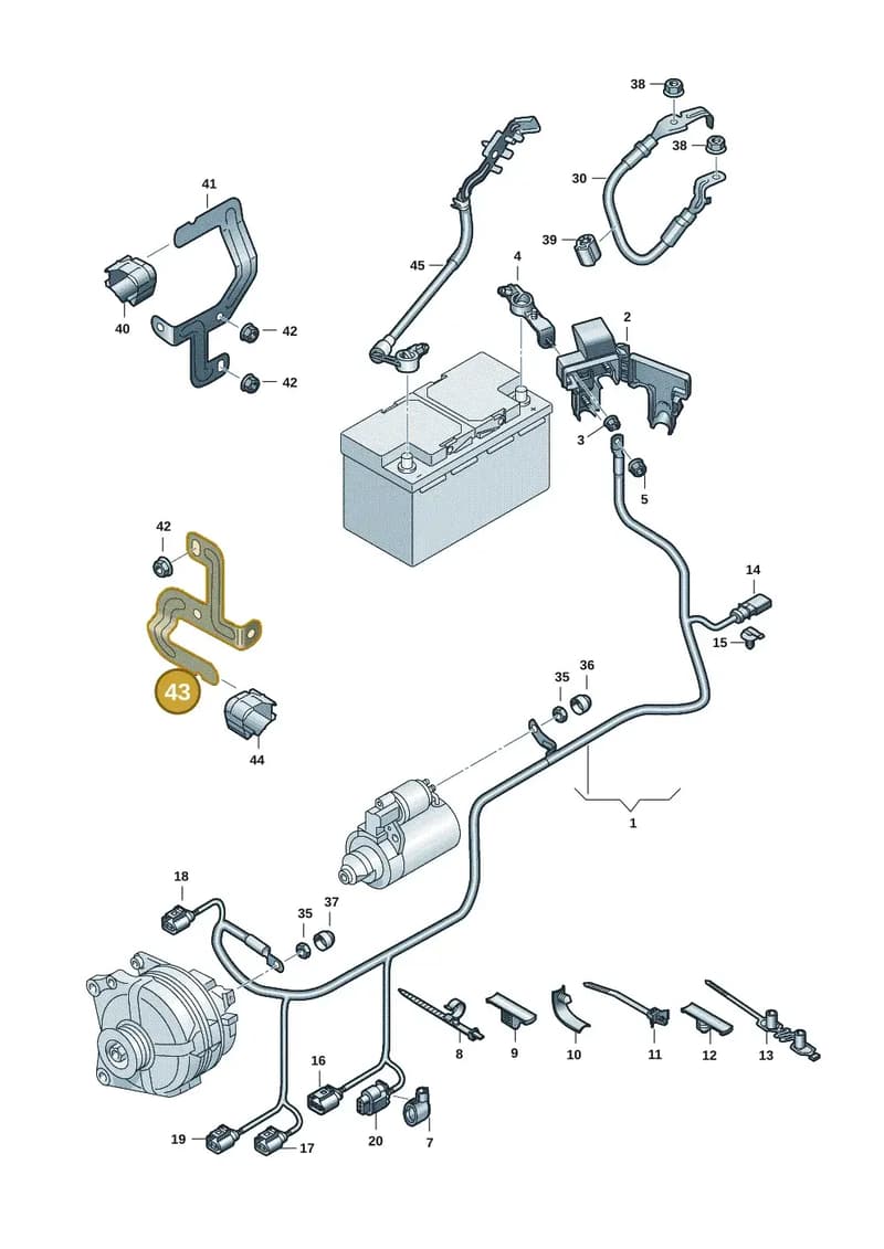 5WA971858E — Skoda Superb Combi (2023-2024) diagram 3j0971100, position 43