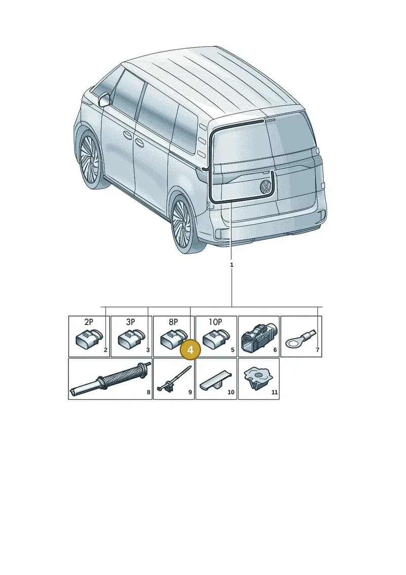5WA973708A — Volkswagen ID. Buzz (2022-2025) diagram 15a972840, position 4