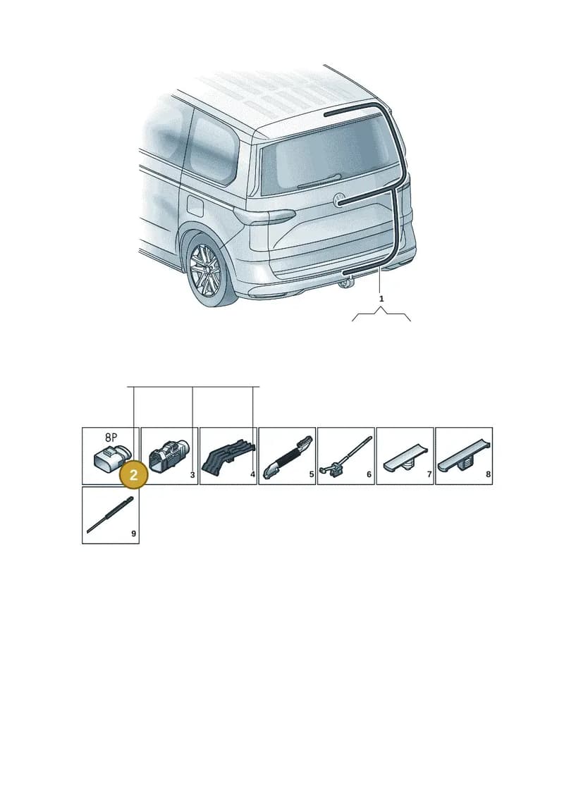 5WA973708A — Volkswagen Multivan (2021-2025) diagram 7t0972820, position 2