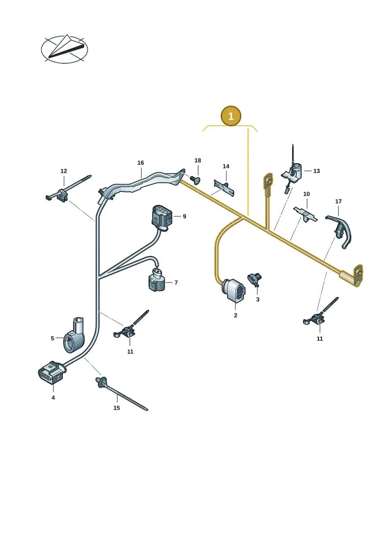 5WB971111BQ — Volkswagen Golf (2019-2025) diagram 5h0971070, position 1