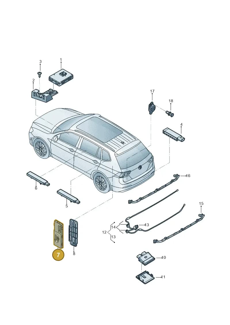 5WC959107B — Volkswagen Tiguan (2017-) diagram 833909000, position 7