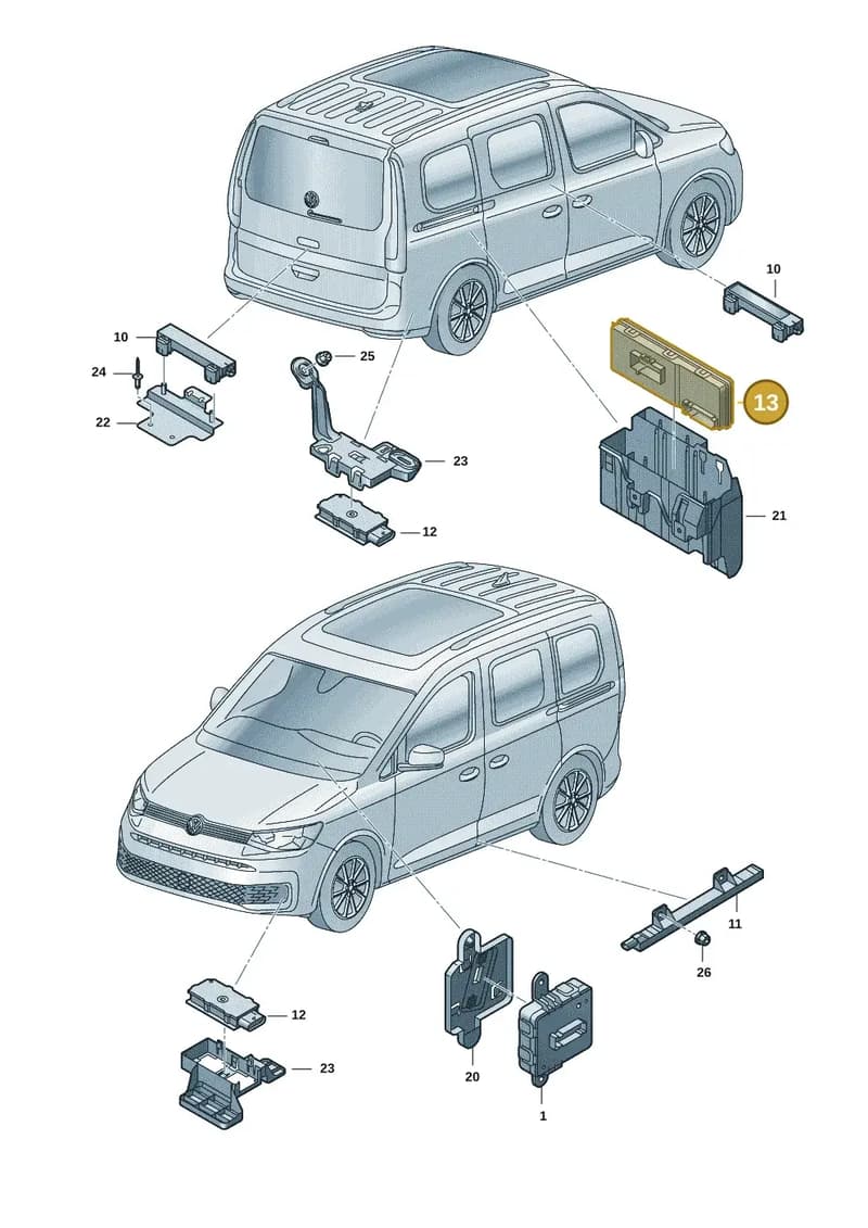 5WC959107C — Volkswagen Caddy Maxi (2020-2025) diagram 2ka909000, position 13