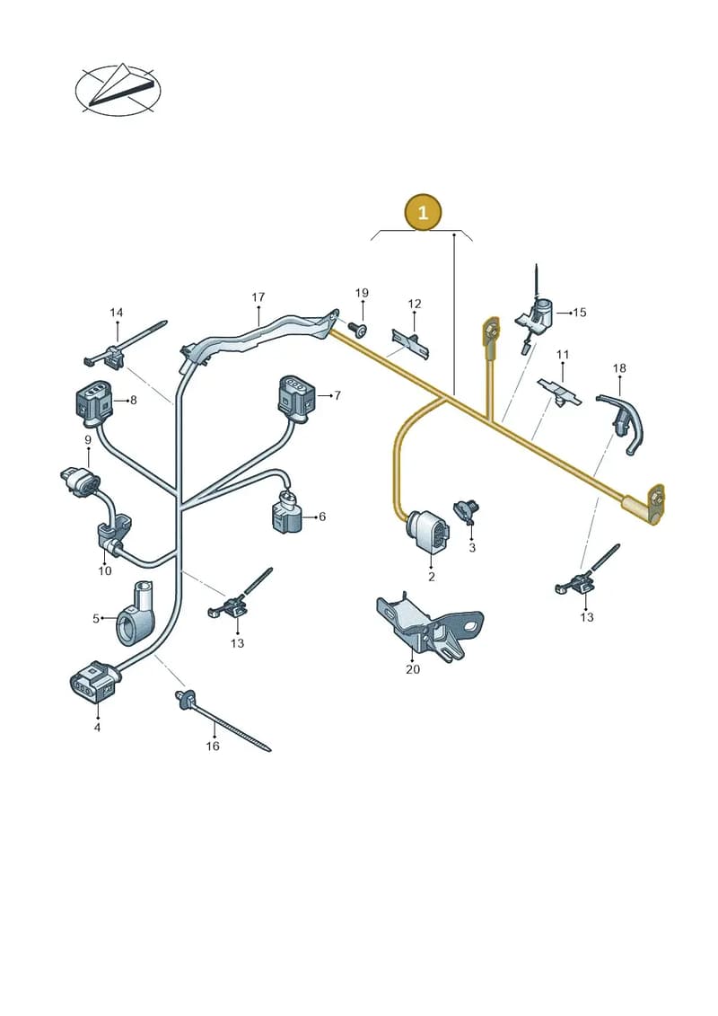 5WC971111BP — Audi A3 Sportback (2019-2025) diagram 596972750, position 1
