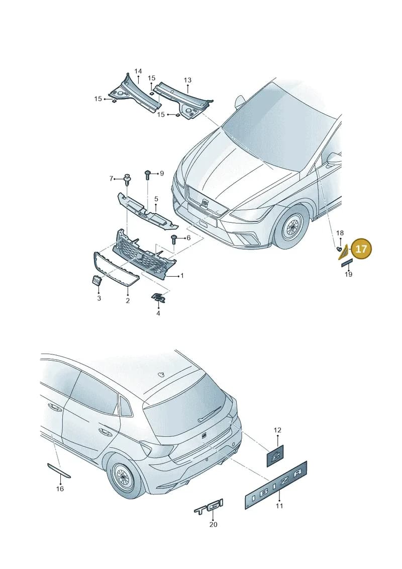 6F0853274J9B9 — SEAT Ibiza (2017-) diagram 835853000, position 17