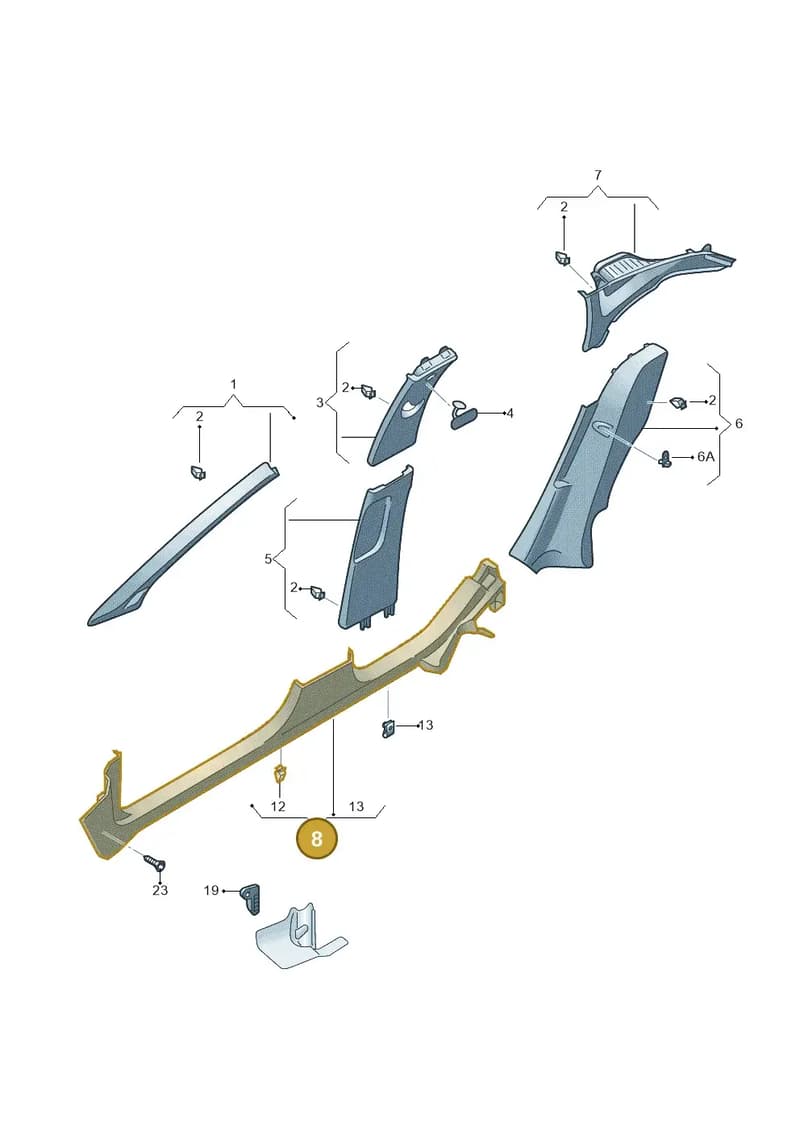 6F0863484A82V — SEAT Arona (2017-) diagram 835867700, position 8