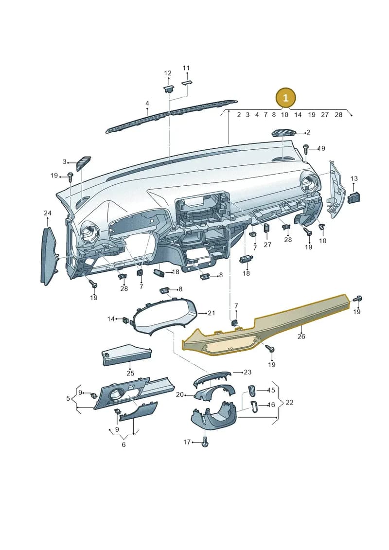 6F1857005HAIZ — SEAT Arona (2017-) diagram 835857012, position 1
