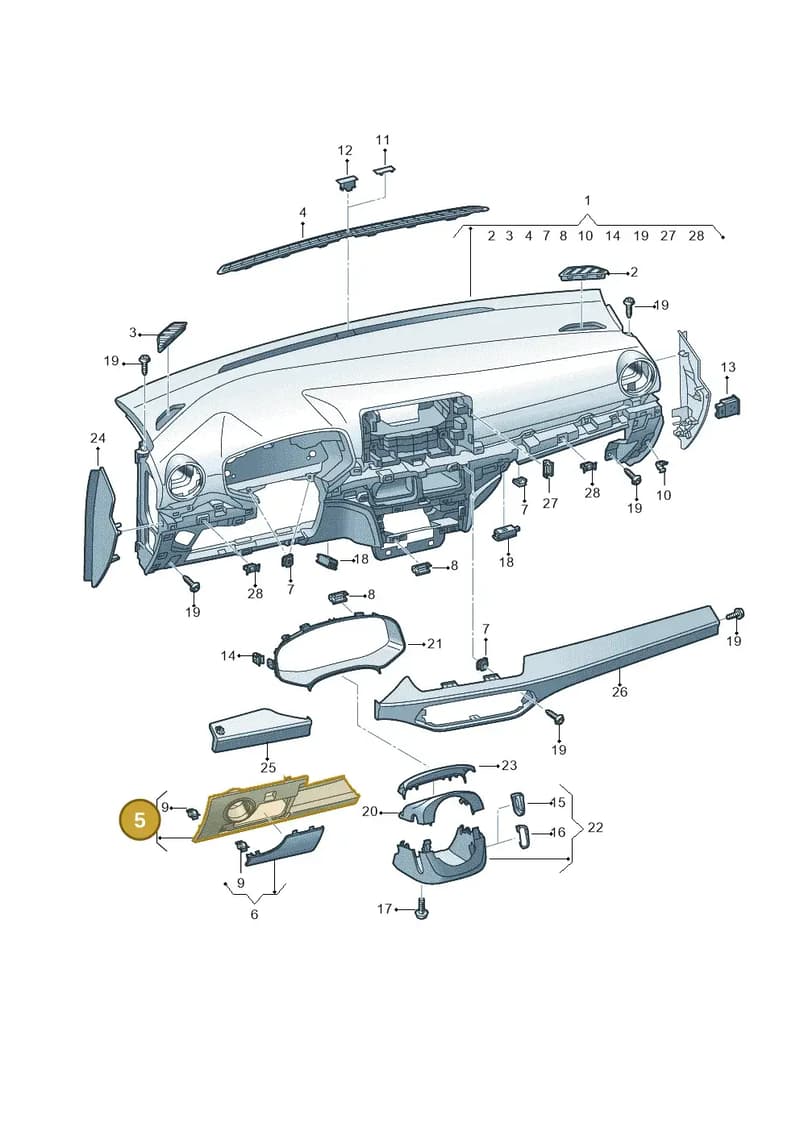 6F1858366C82V — SEAT Arona (2017-) diagram 835857012, position 5