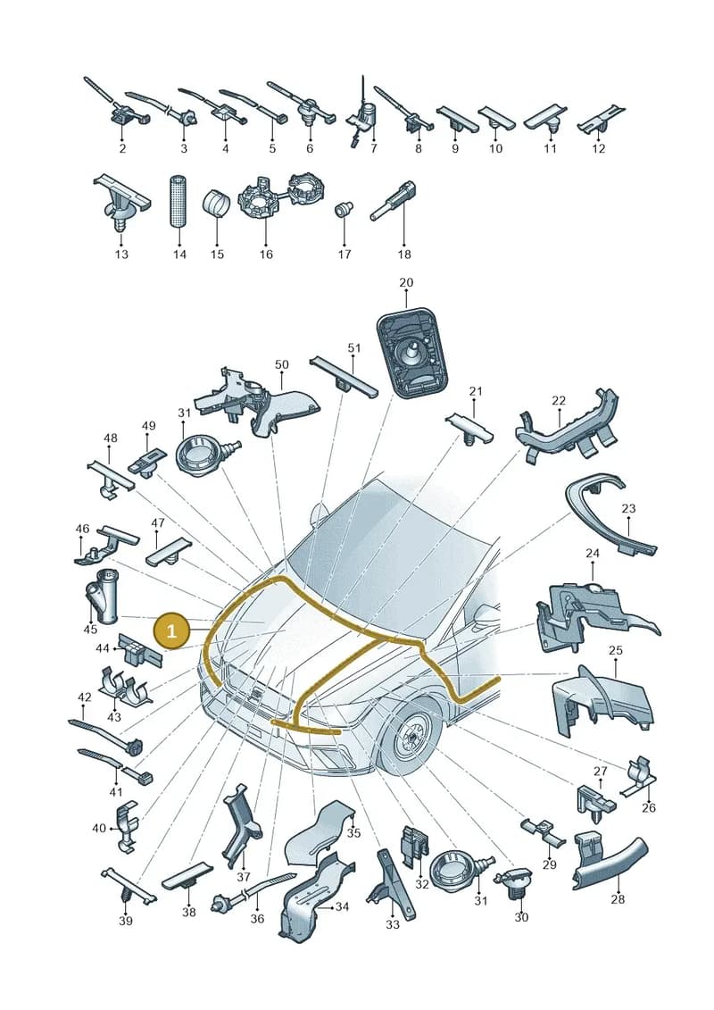 6F1971051 — SEAT Arona (2017-) diagram 835971079, position 1